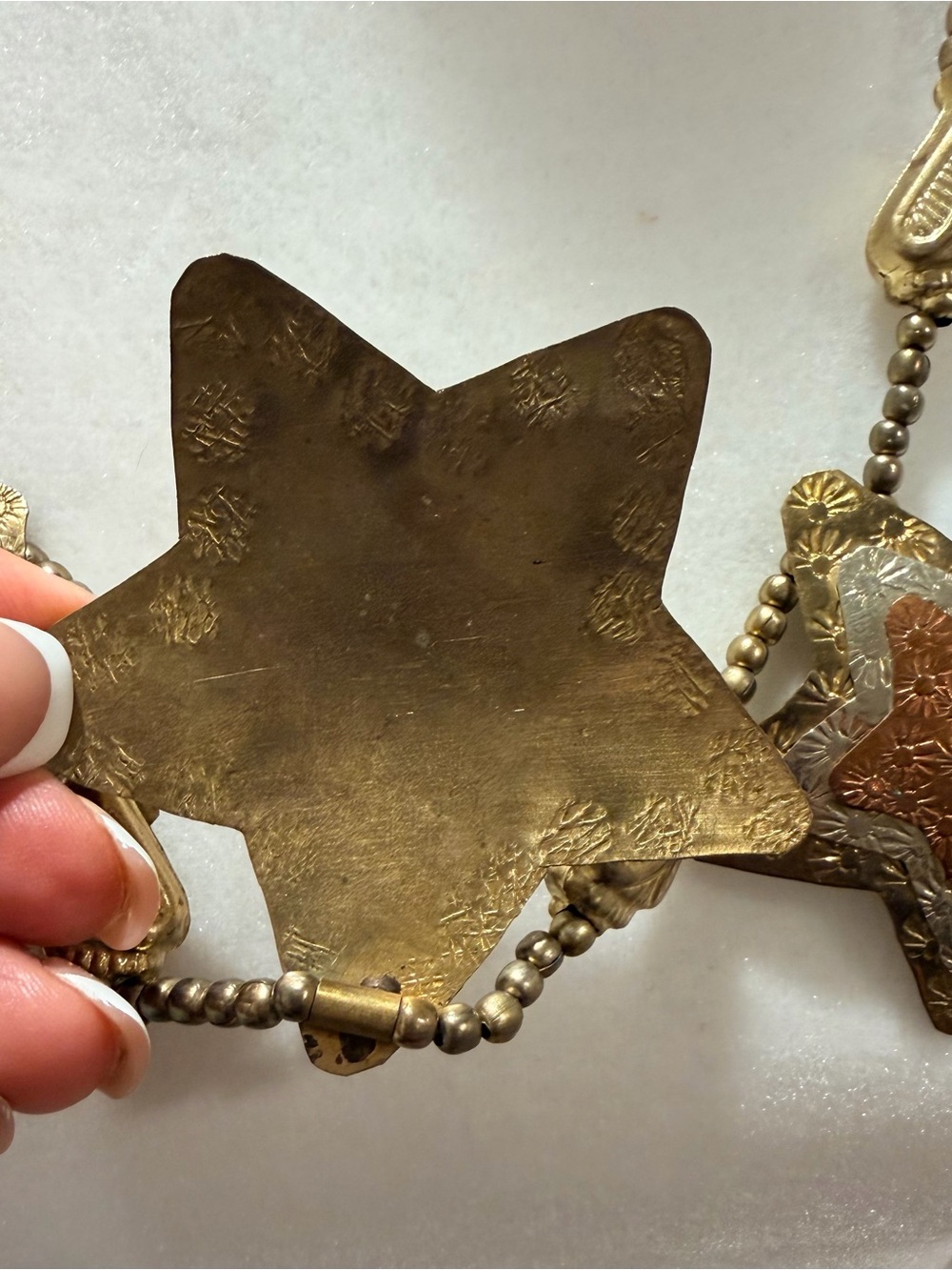 Artisan Mixed Metal Star Statement Necklace Southwestern Boho Western OOAK (0009 - Picture 6 of 9